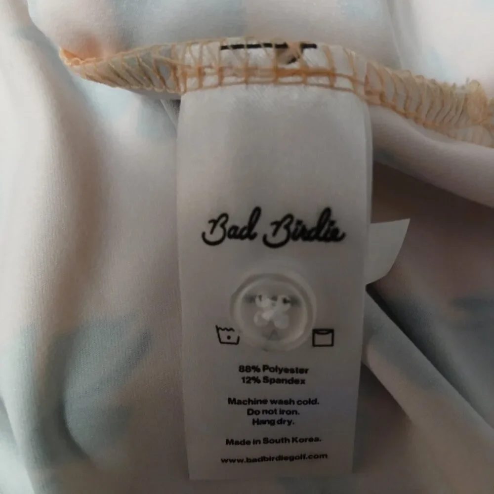 Bad Birdie Men's XL Flora Fiesta Core Golf Polo Peach Multicolor NWT - Picture 6 of 7